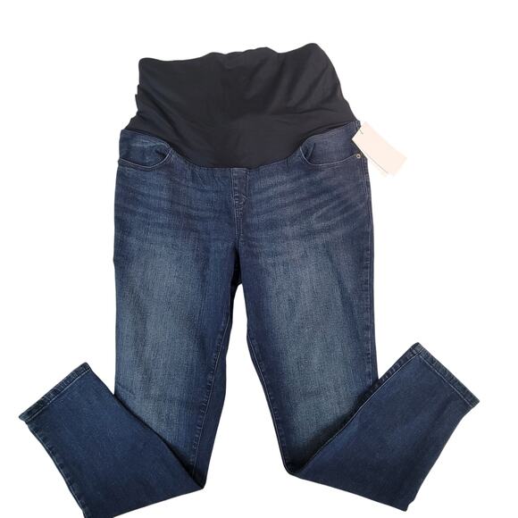 Isabel Maternity by Ingrid & Isabel Denim - Isabel Maternity by Ingrid & Isabel Blue 12 Over Belly Skinny Maternity Pants